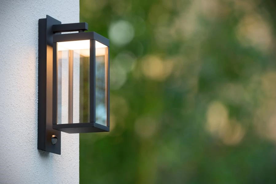 Lucide CLAIRETTE - Wall light Outdoor - LED - 1x15W 3000K - IP54 - Anthracite - ambiance 1